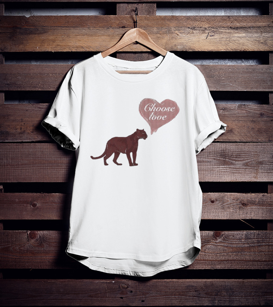 Pinkpantheress Choose Love Heart Panther Collaboration T-Shirt