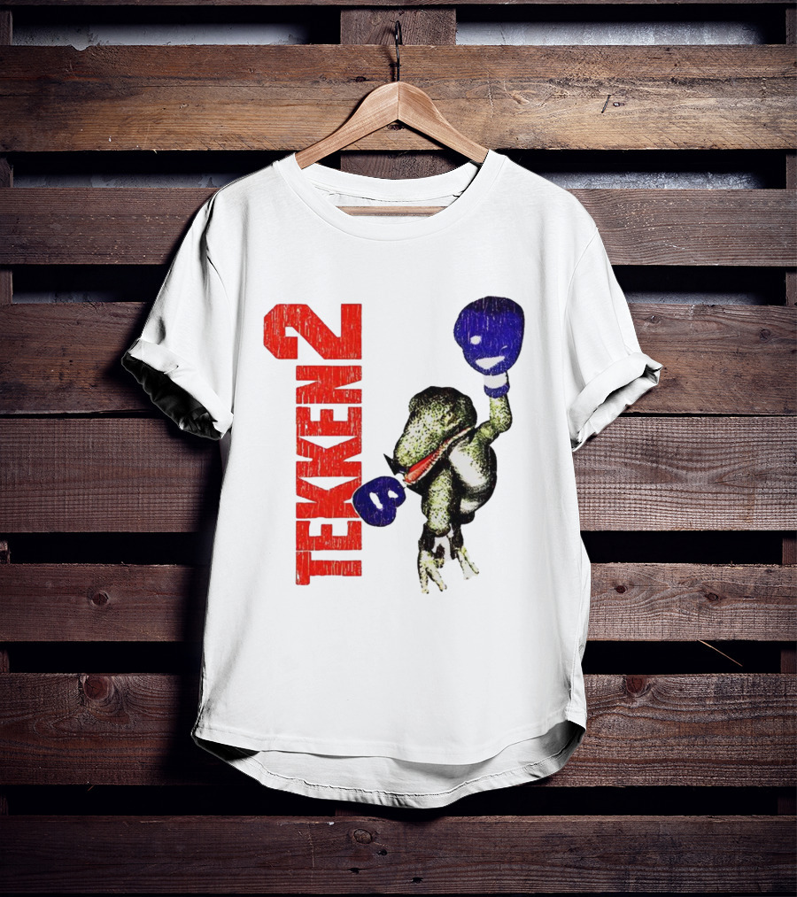 Tekken 2 Dinosaur Alex Purple Boxing Gloves Vintage Retro Gamer Appeal T-Shirt