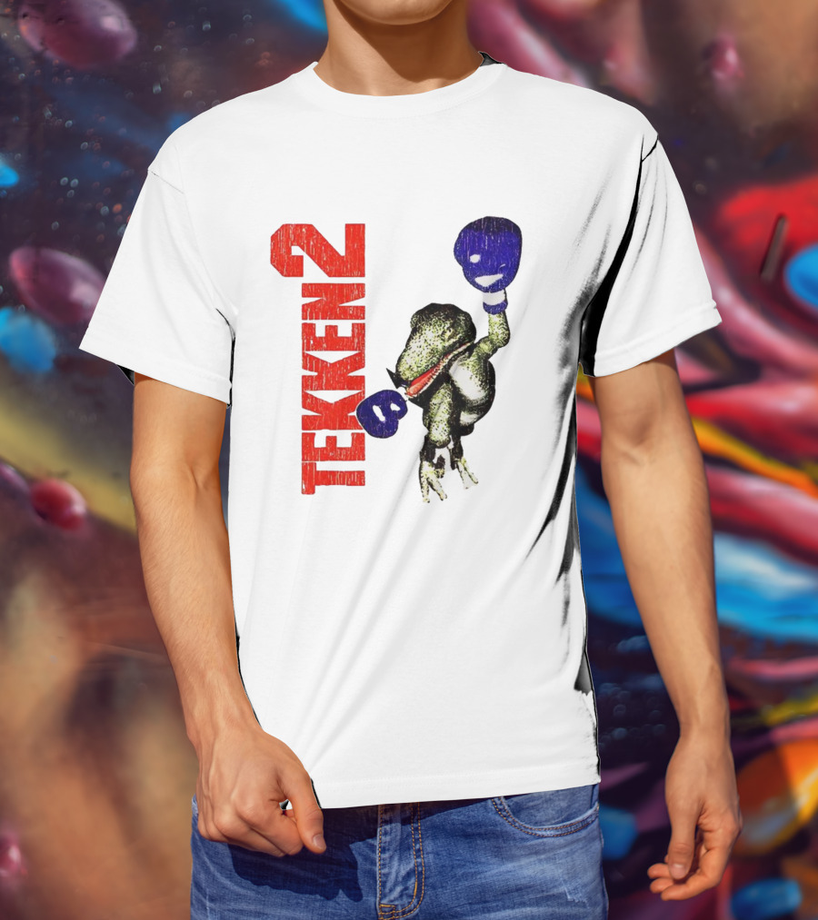 Tekken 2 Dinosaur Alex Purple Boxing Gloves Vintage Retro Gamer Appeal T-Shirt