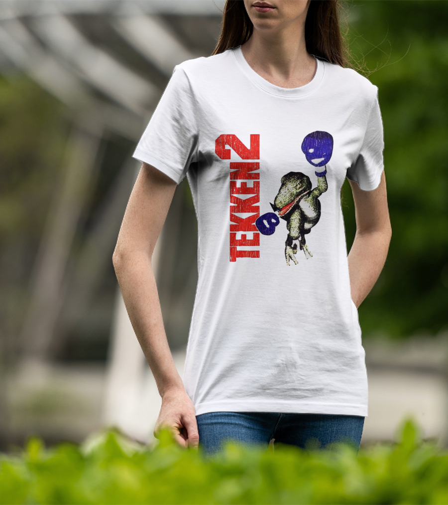 Tekken 2 Dinosaur Alex Purple Boxing Gloves Vintage Retro Gamer Appeal T-Shirt