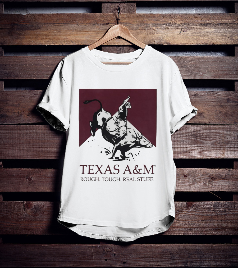 Texas A&M Rough Tough Real Stuff Bull Rider Retro T-Shirt