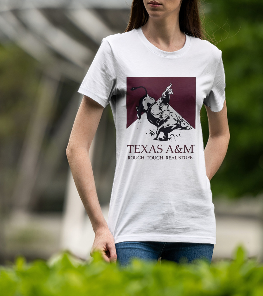 Texas A&M Rough Tough Real Stuff Bull Rider Retro T-Shirt