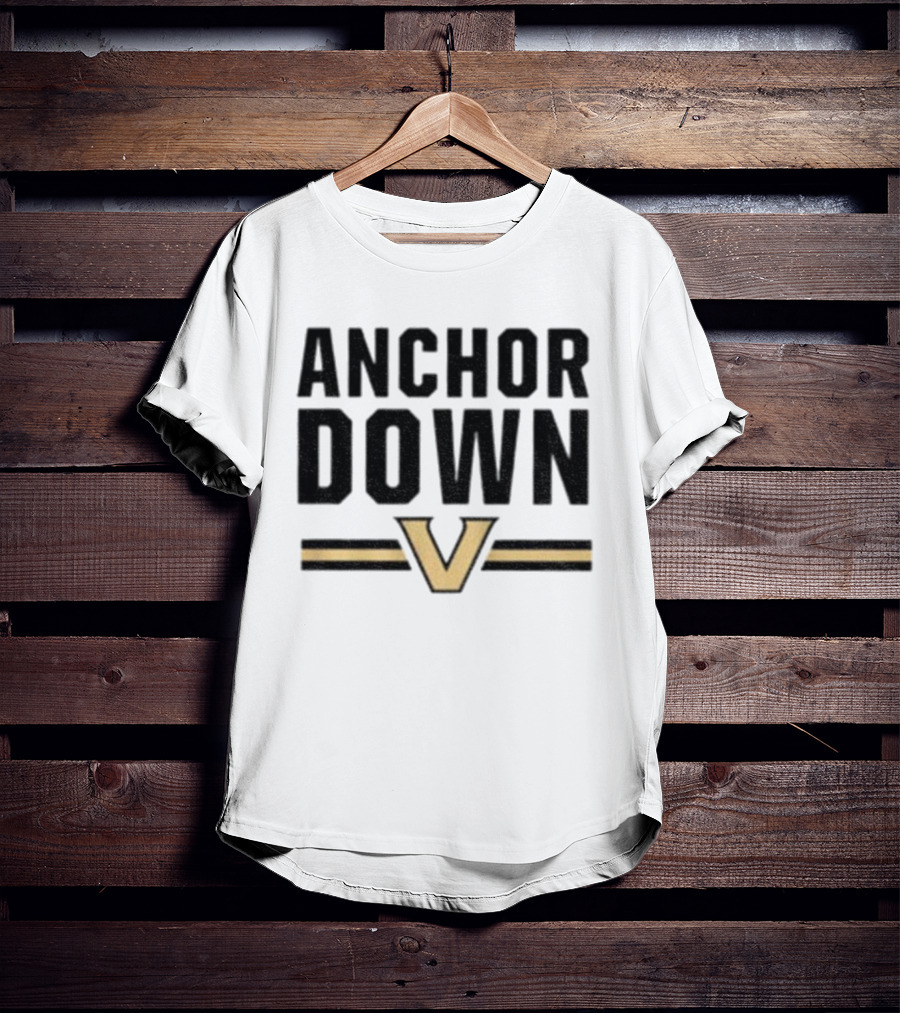 ANCHOR DOWN VANDERBILT COMMODORES V LOGO T-Shirt