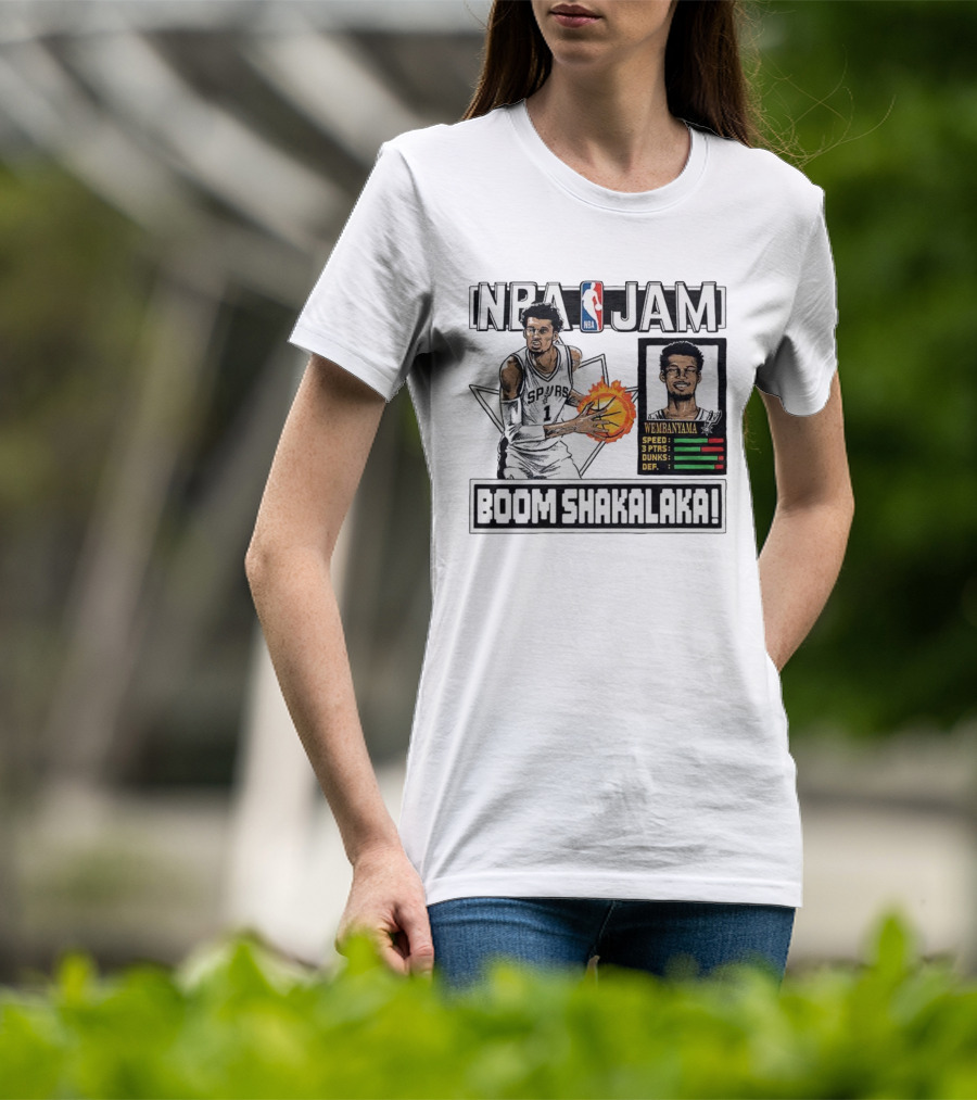 NBA Jam Boom Shakalaka Victor Wembanyama San Antonio Spurs T-Shirt