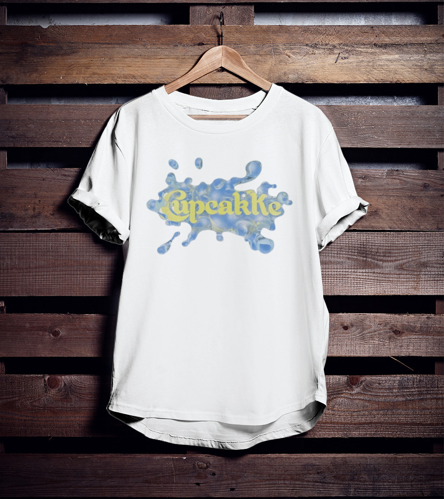 Cupcakke Yellow Text Blue Splash Design T-Shirt