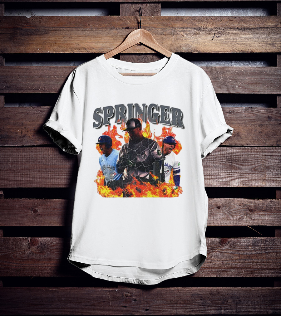 SPRINGER George Toronto Blue Jays Playoffs Fire Background T-Shirt
