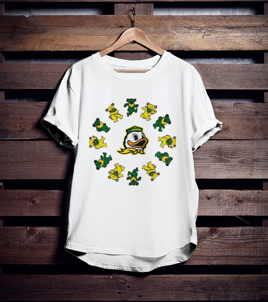 Grateful Ducks Oregon Ducks Grateful Dead Bear Circle T-Shirt