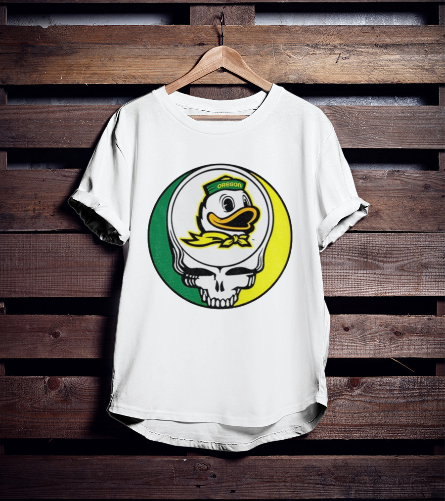 Grateful Ducks Oregon Ducks Grateful Dead Skull Icon Fusion T-Shirt