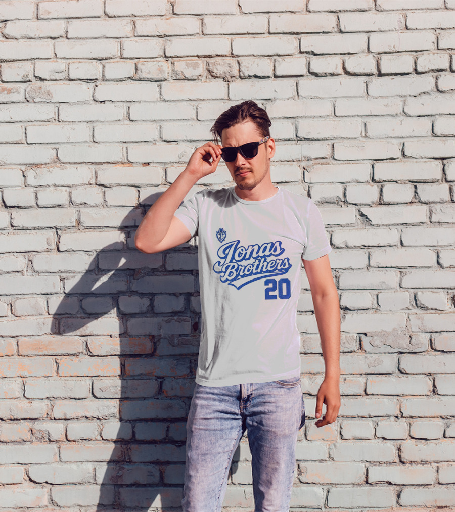 Jonas Brothers Blue Script 20 Tour Design T-Shirt