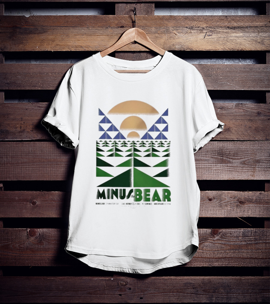 Minus The Bear Concert October 25 2025 House Of Blues Boston MA Geometric Sunset Design T-Shirt
