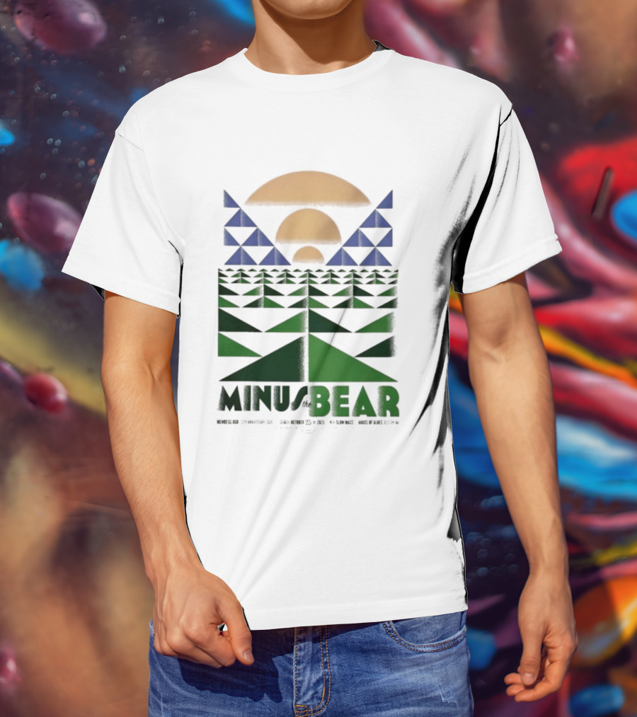 Minus The Bear Concert October 25 2025 House Of Blues Boston MA Geometric Sunset Design T-Shirt