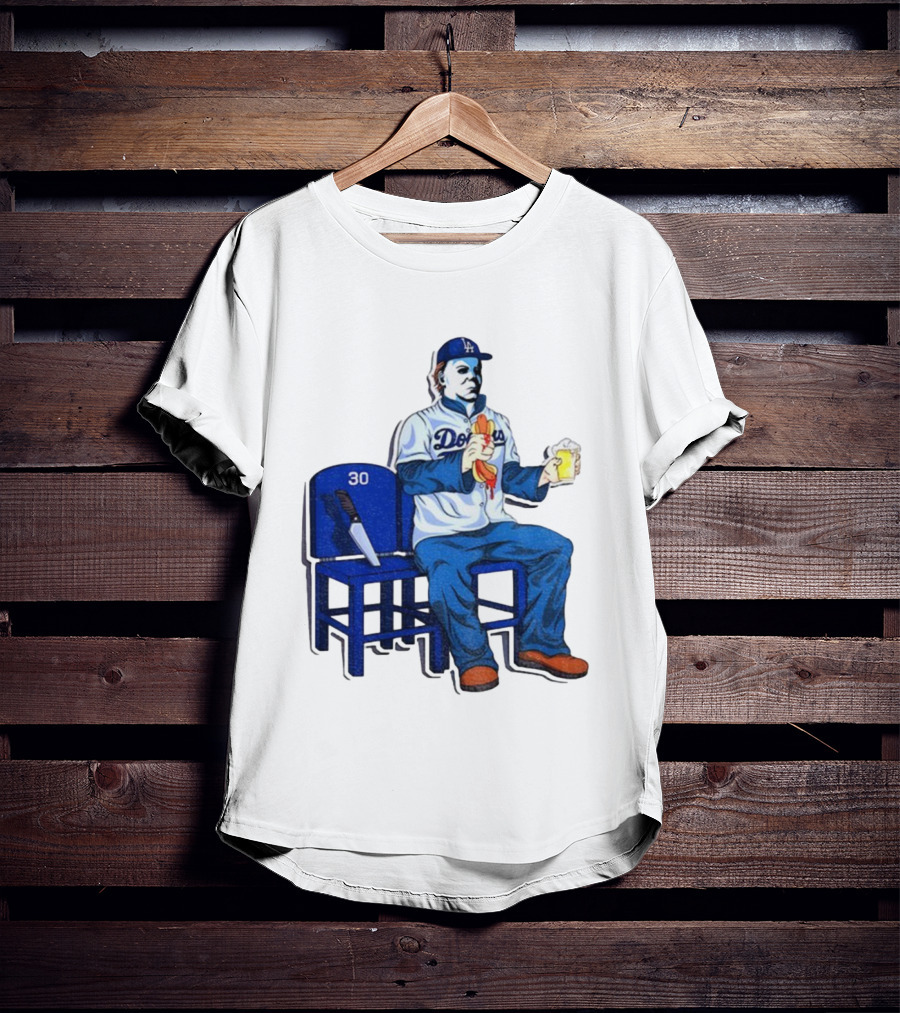 Michael Myers Dodgers Dave Roberts Hot Dog Beer MLB 2025 T-Shirt