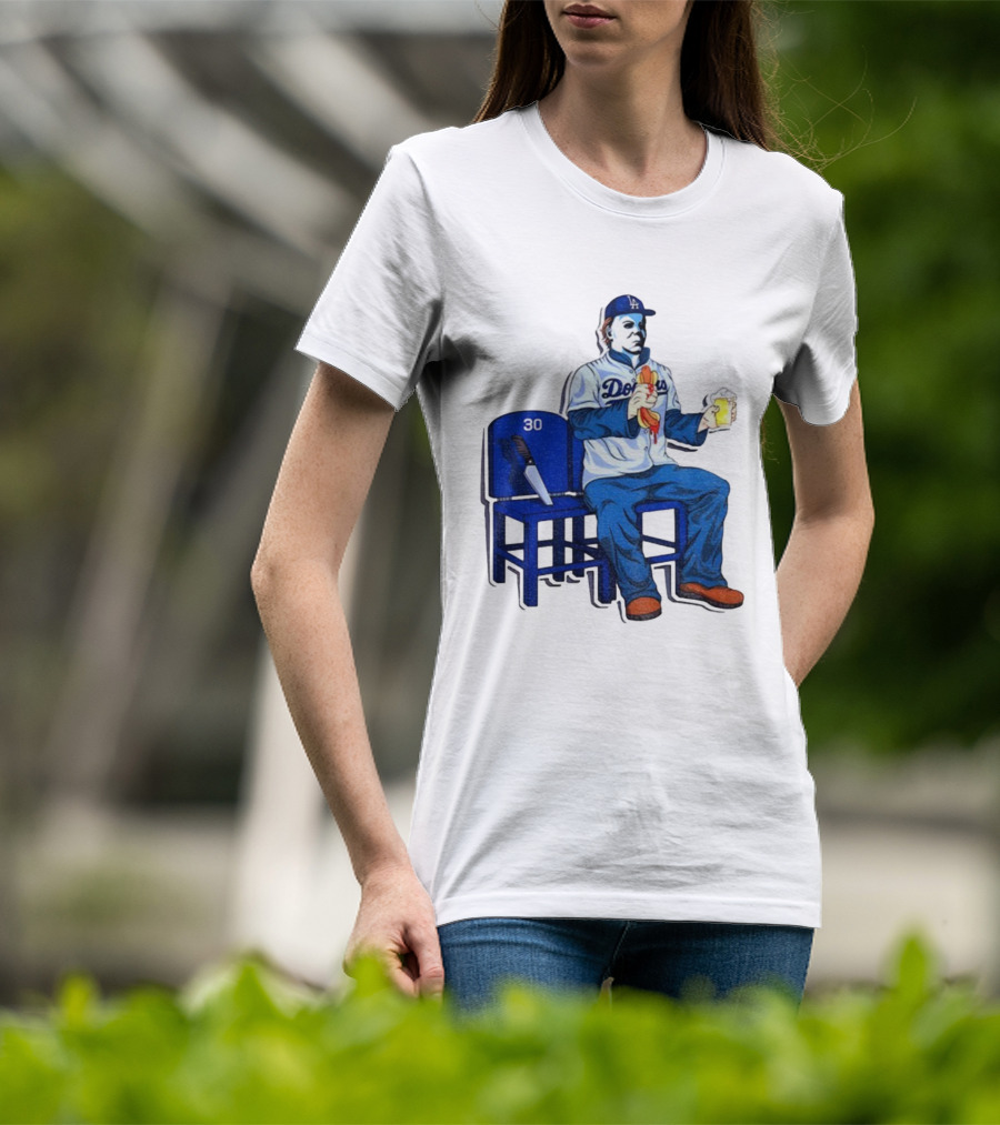 Michael Myers Dodgers Dave Roberts Hot Dog Beer MLB 2025 T-Shirt