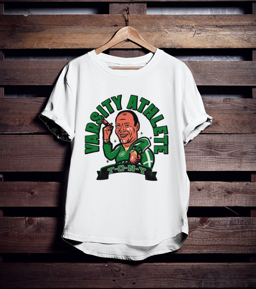 Varsity Athlete T-O-N-Y New York Jets Cartoon T-Shirt