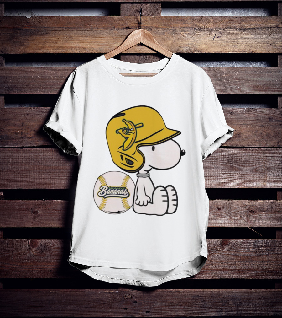 Snoopy Savannah Bananas Baseball Helmet And Ball T-Shirt