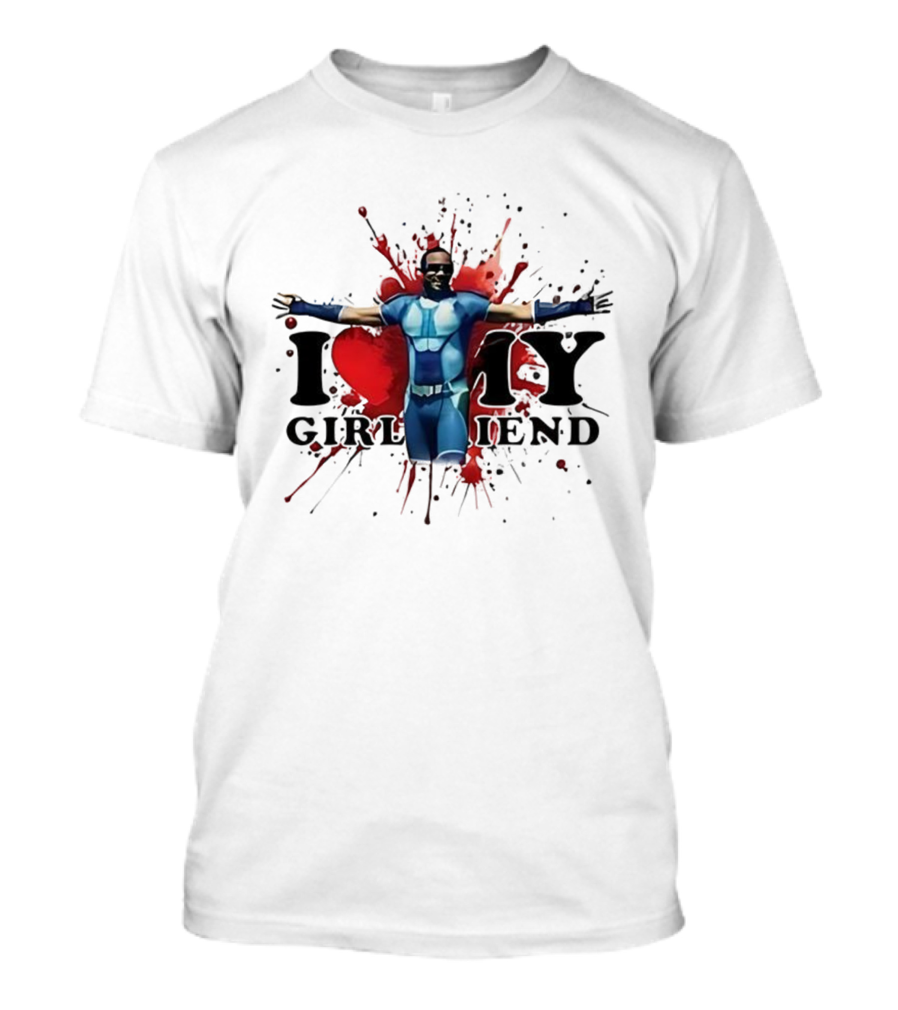 A-Train I Love Girlfriend Valentine's Day Splatter Heart T-Shirt