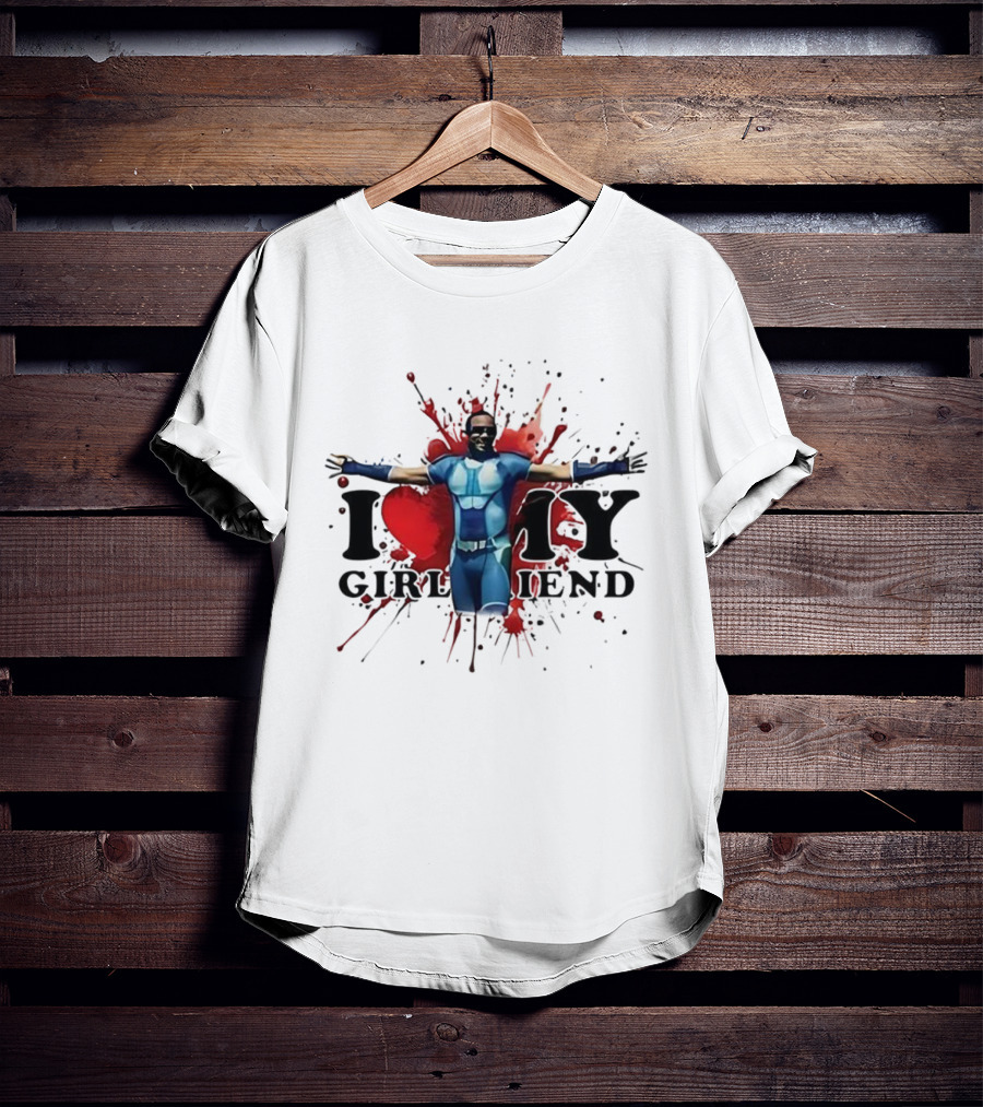 A-Train I Love Girlfriend Valentine's Day Splatter Heart T-Shirt