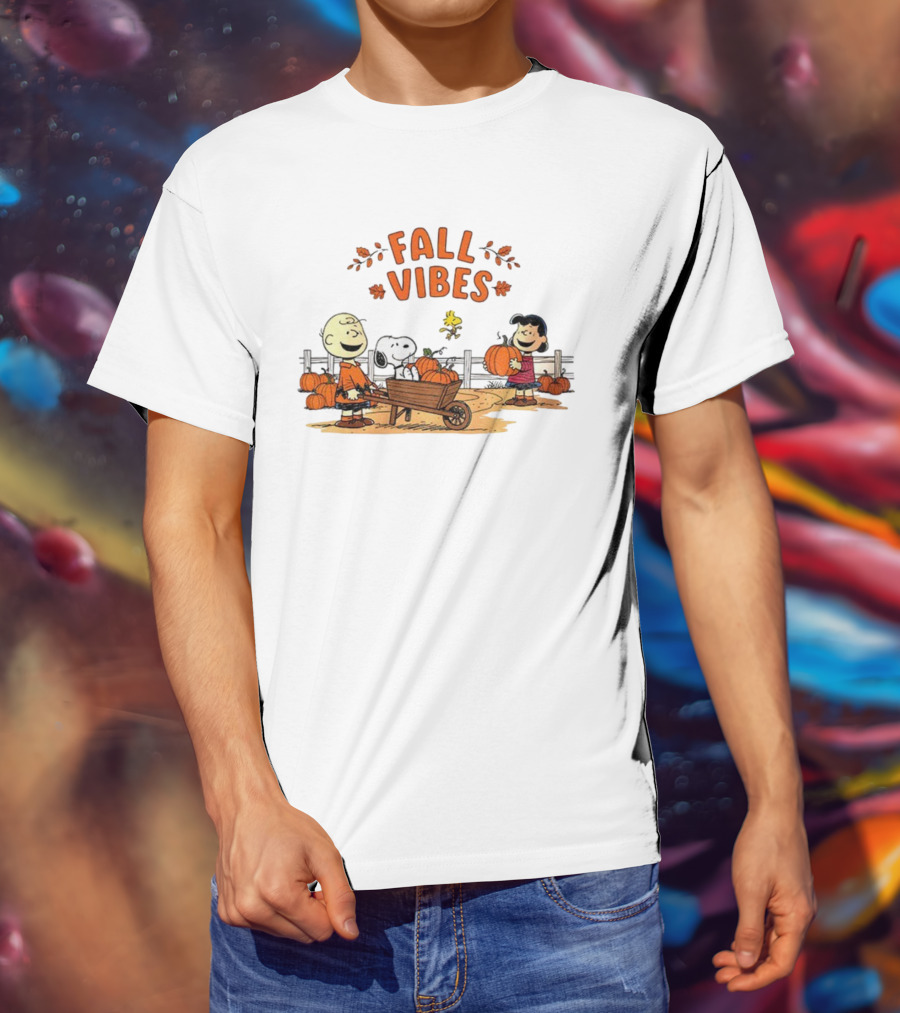 Fall Vibes Snoopy Thanksgiving Charlie Brown Pumpkin Halloween 2025 T-Shirt