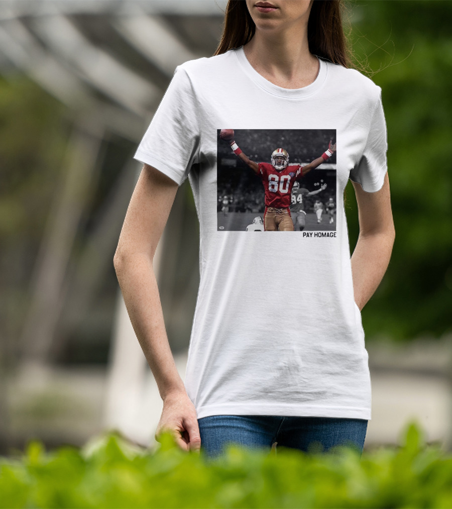 Jerry Rice 80 San Francisco 49ers NFL Pay Homage Legendary Football Hero T-Shirt