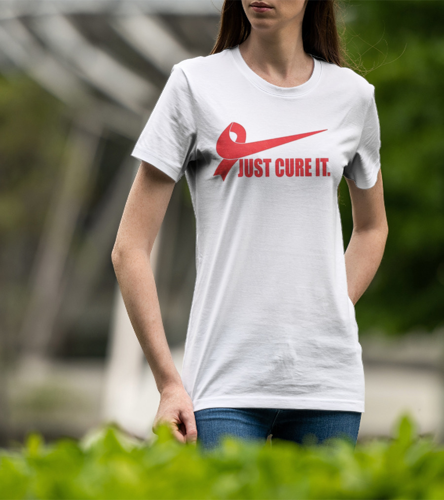Just Cure It Breast Cancer Awareness Ribbon T-Shirt
