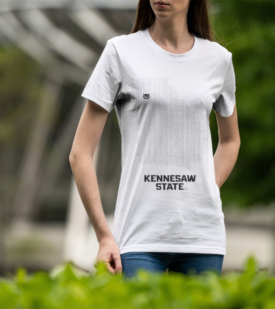 Kennesaw State Owl Emblem With Georgia Mesh Map T-Shirt