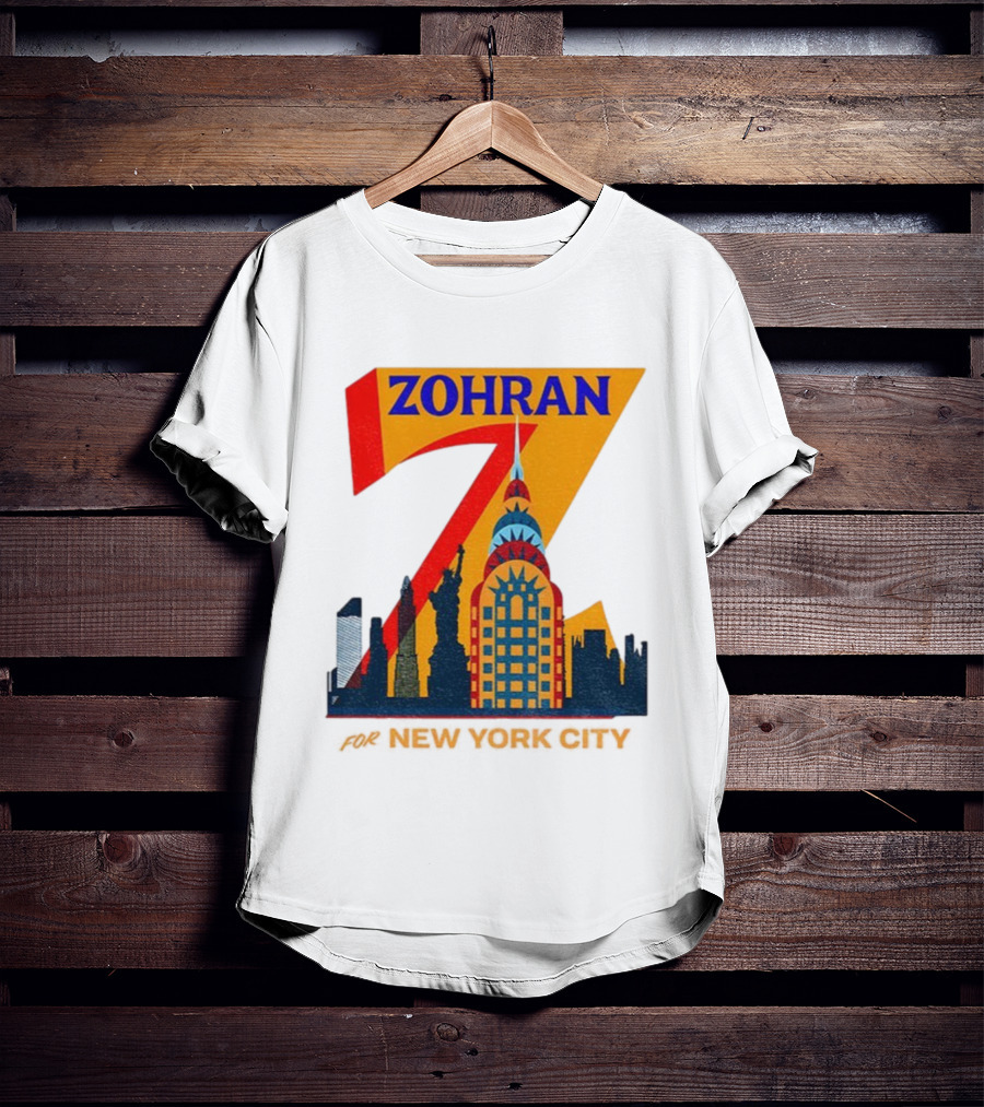 Zohran 2025 New York City Skyline Mayor Mamdani Campaign T-Shirt
