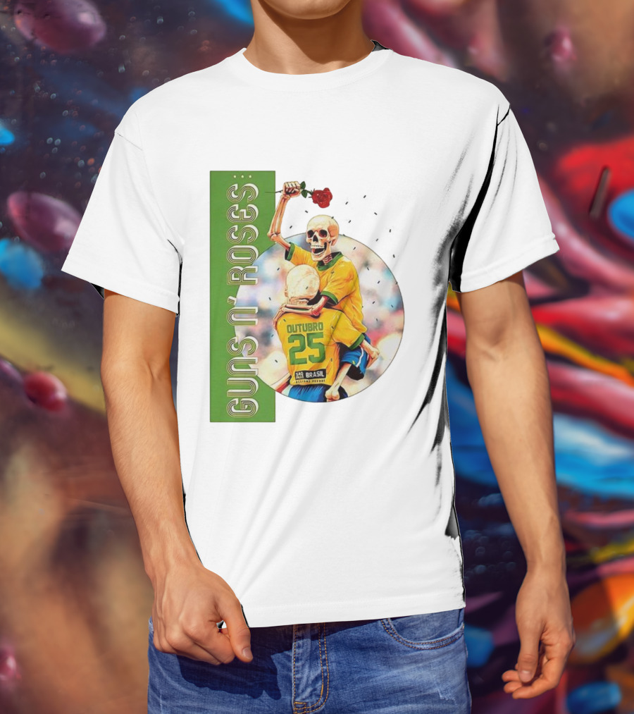 Guns N' Roses São Paulo Allianz Parque 2025 Outubro 25 Brazil Skeleton Tour T-Shirt