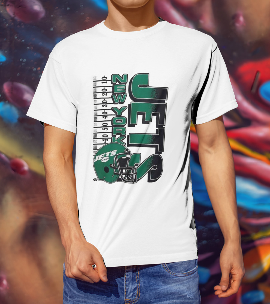 New York Jets NFL Yardage Helmet Vintage Retro 2025 T-Shirt