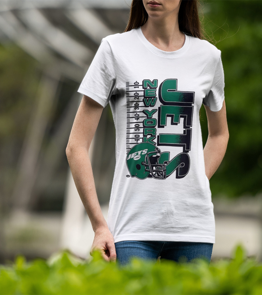 New York Jets NFL Yardage Helmet Vintage Retro 2025 T-Shirt