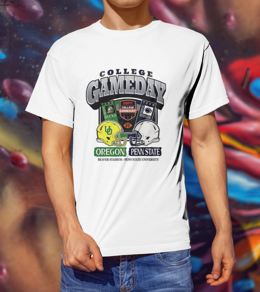 ESPN College Gameday Oregon Ducks Vs Penn State Nittany Lions Helmet Matchup T-Shirt