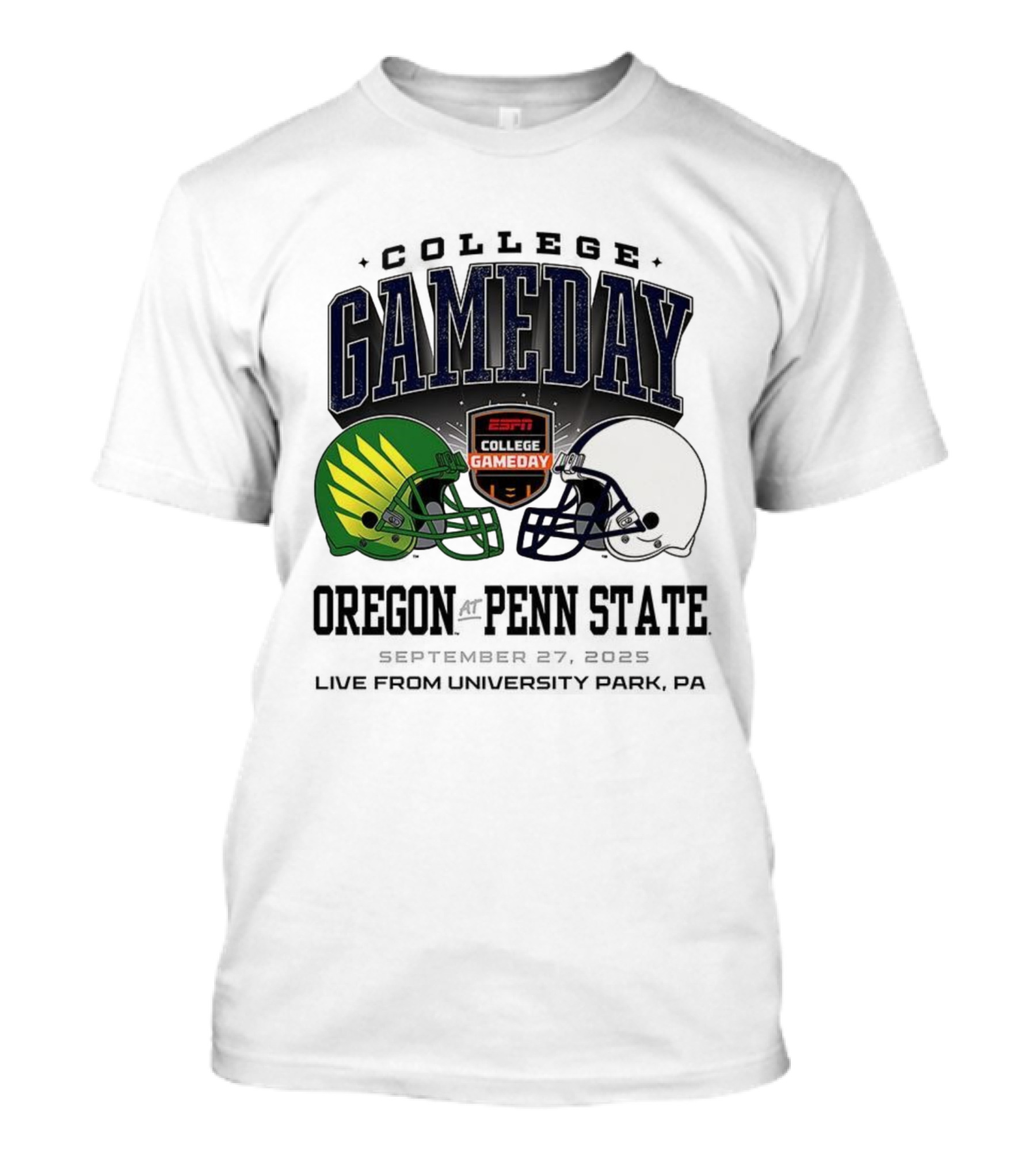 Gameday Oregon Ducks Vs Penn State Nittany Lions ESPN College Football 2025 Helmet Showdown T-Shirt
