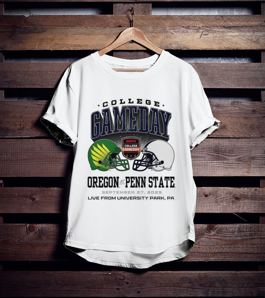 Gameday Oregon Ducks Vs Penn State Nittany Lions ESPN College Football 2025 Helmet Showdown T-Shirt
