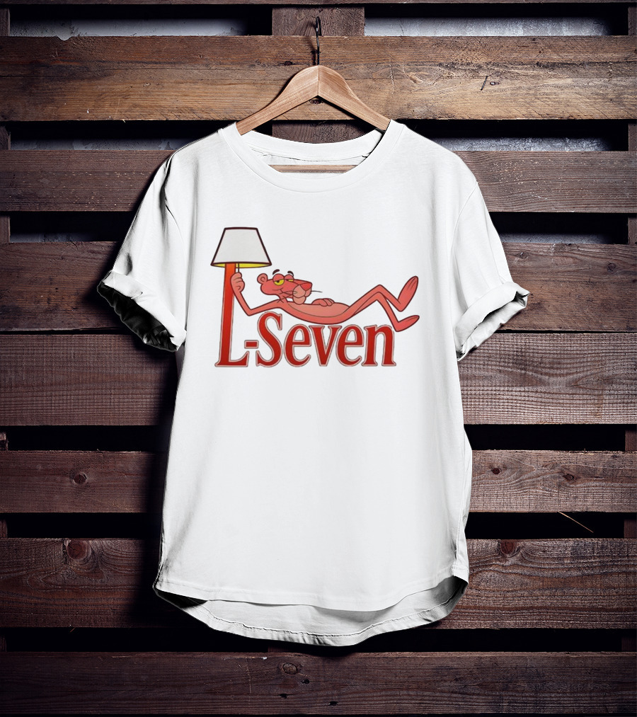 L-Seven Pink Panther Relaxing With Lamp Icon T-Shirt