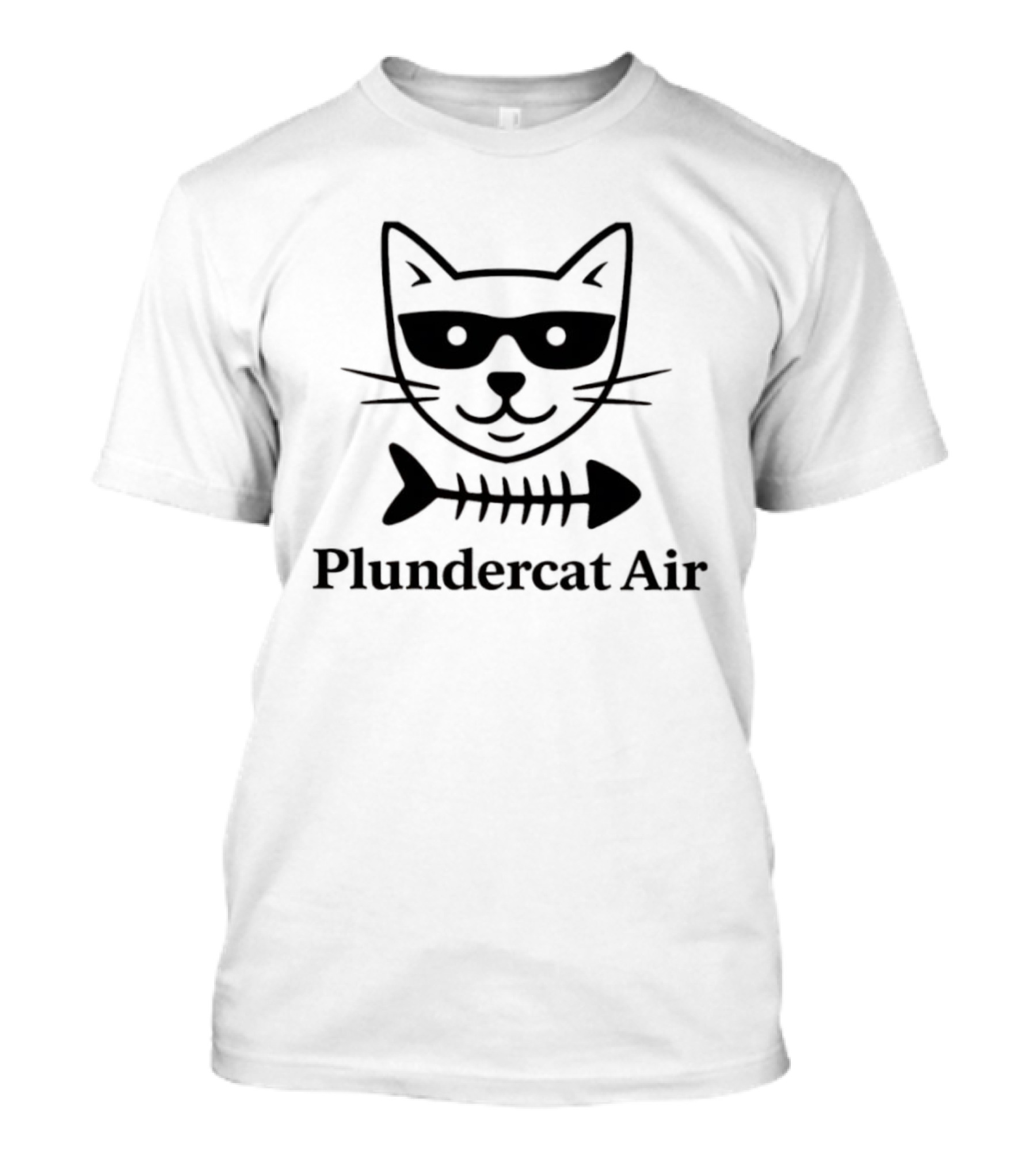 Plundercat Air Cat Glasses Fishbone T-Shirt