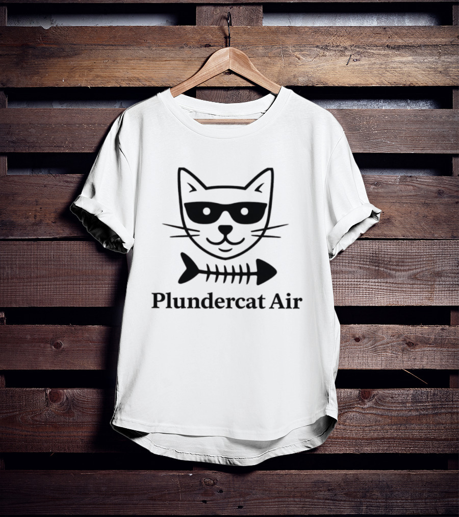 Plundercat Air Cat Glasses Fishbone T-Shirt