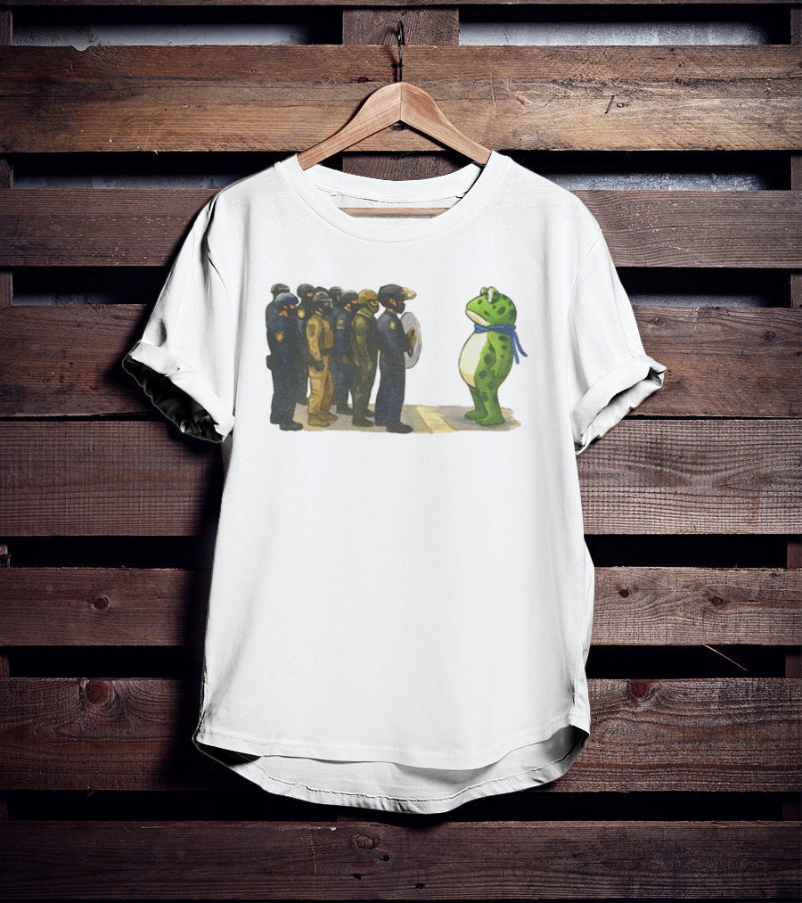 Portland Freedom Frog Anti Ice Resistance Protest Scene T-Shirt