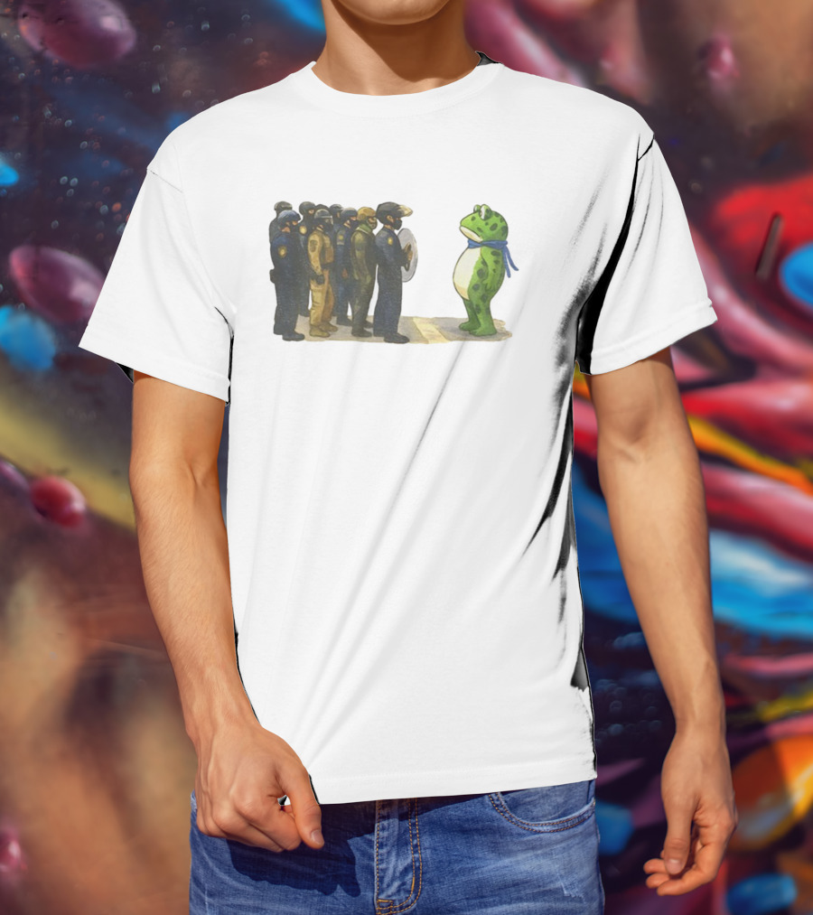 Portland Freedom Frog Anti Ice Resistance Protest Scene T-Shirt