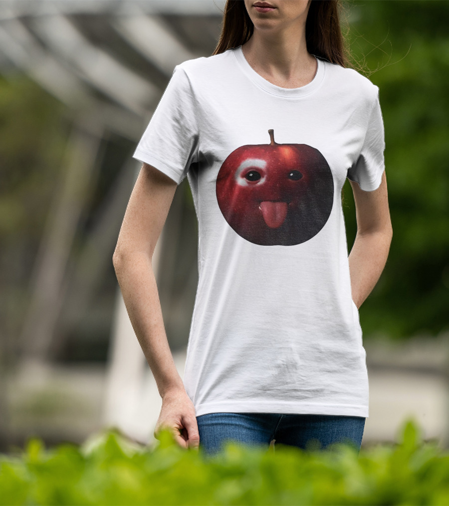Silly AI Generated Apple Meme With Tongue Out T-Shirt