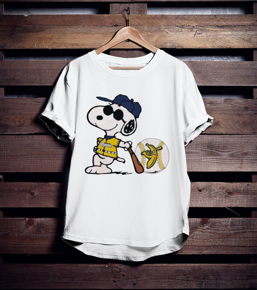 Snoopy Savannah Bananas Baseball Team Collaboration Yellow Jersey Peanuts Character T-Shirt