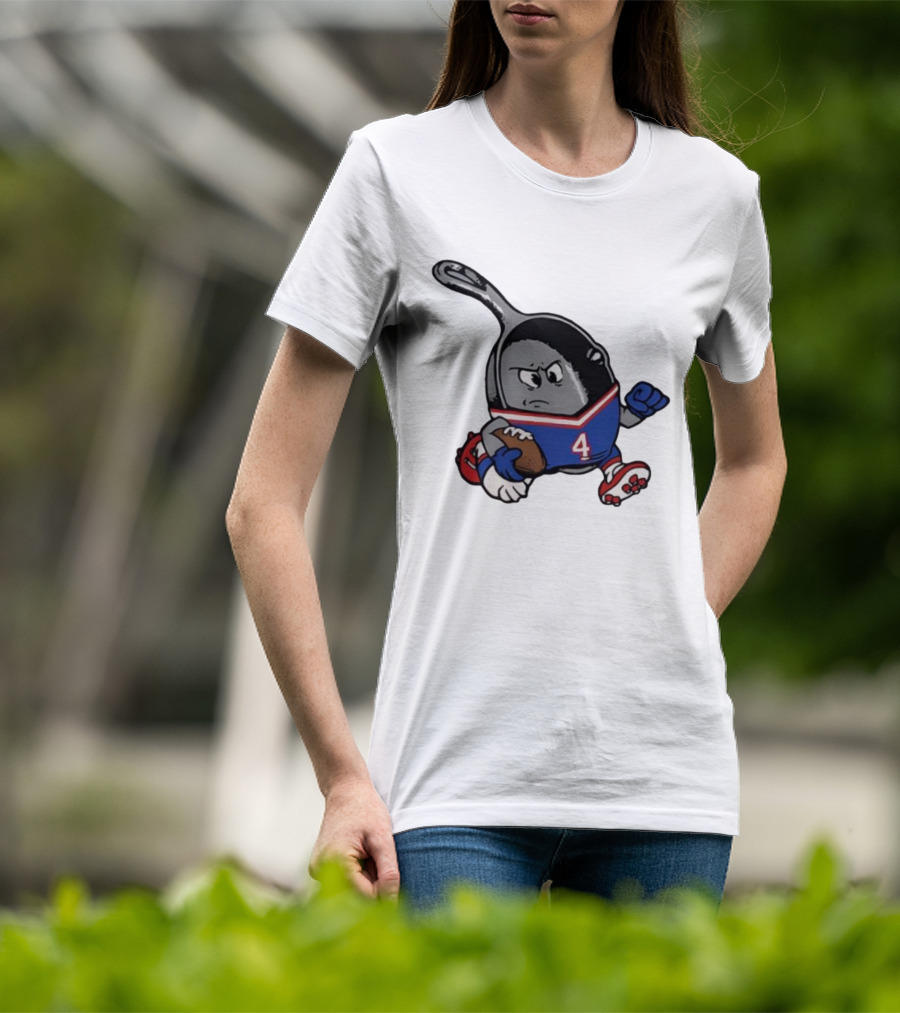 Buffalo Bills Football Pan Character Running With Ball NFL Team Spirit T-Shirt