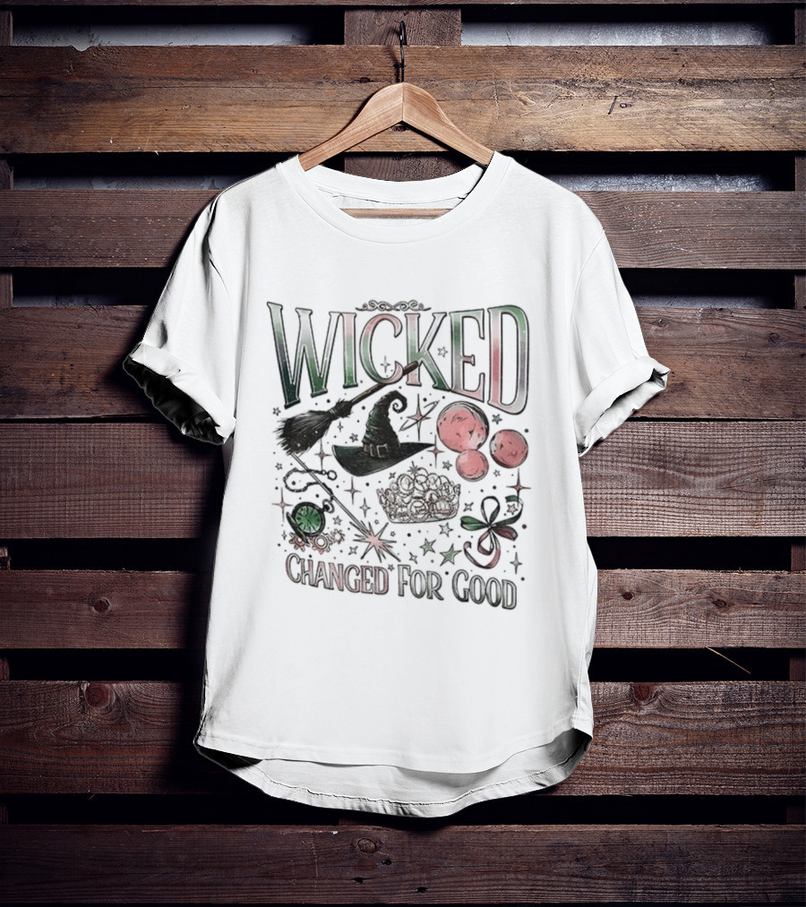 Wicked Changed For Good Unlimited Witch Hat Broomstick And Wand T-Shirt