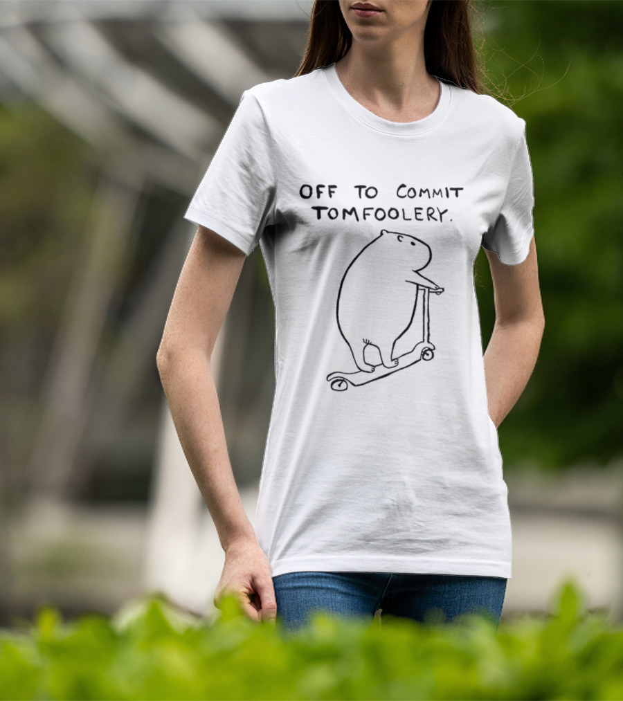 Off To Commit Tomfoolery Capybara On Scooter T-Shirt
