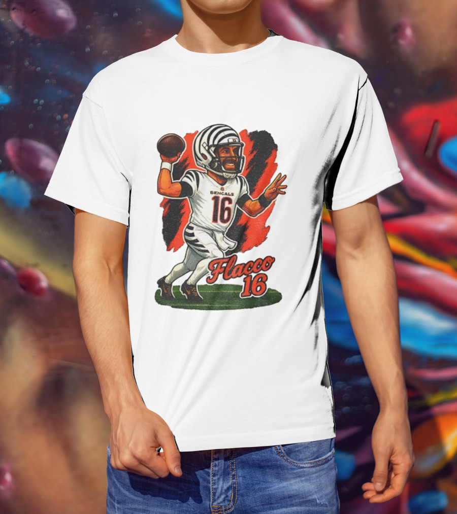 Flacco 16 Bengals Cartoon Caricature T-Shirt