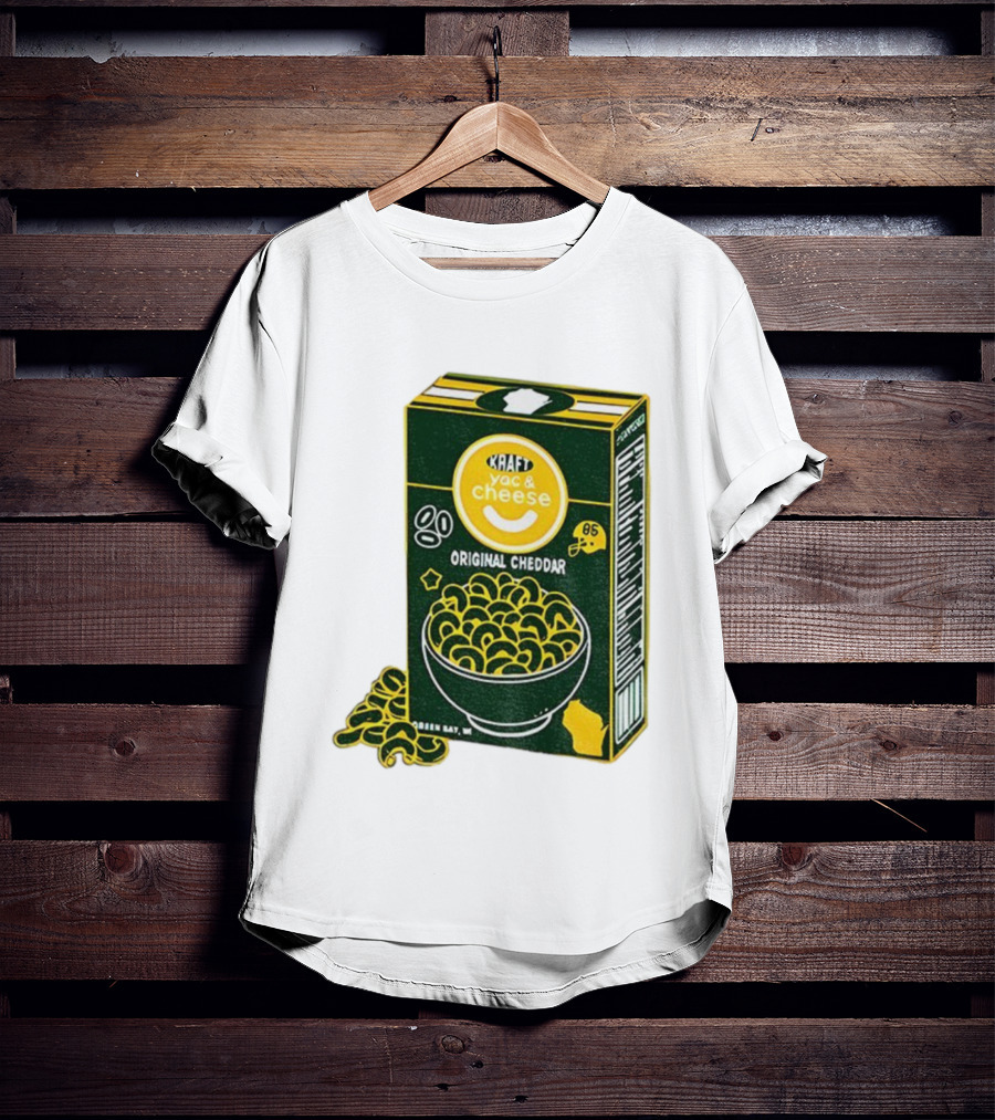 Green Bay Kraft Mac And Cheese Original Cheddar Retro Packers Fan Art T-Shirt