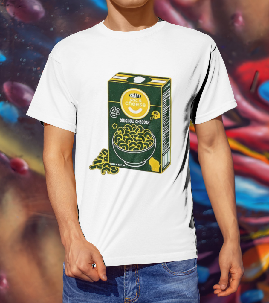 Green Bay Kraft Mac And Cheese Original Cheddar Retro Packers Fan Art T-Shirt