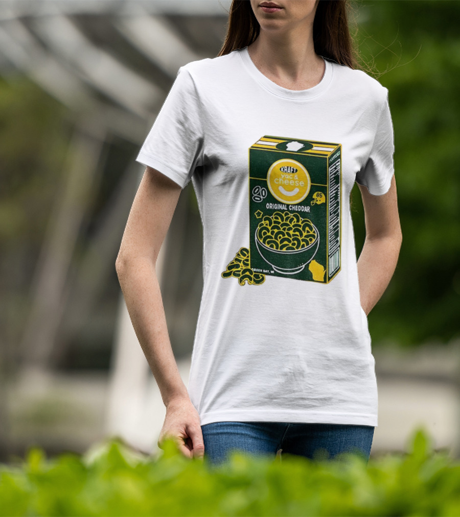 Green Bay Kraft Mac And Cheese Original Cheddar Retro Packers Fan Art T-Shirt