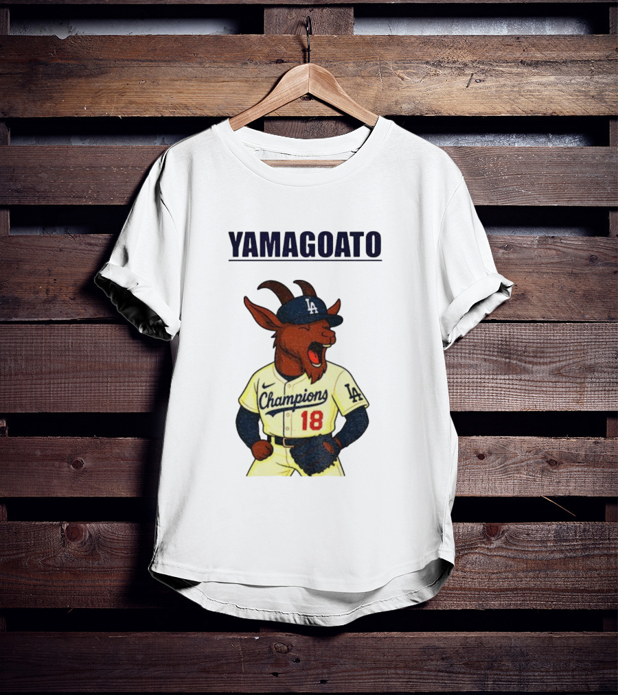Yamagoato Yoshinobu Yamamoto 18 Champions Los Angeles Dodgers MLB Baseball T-Shirt