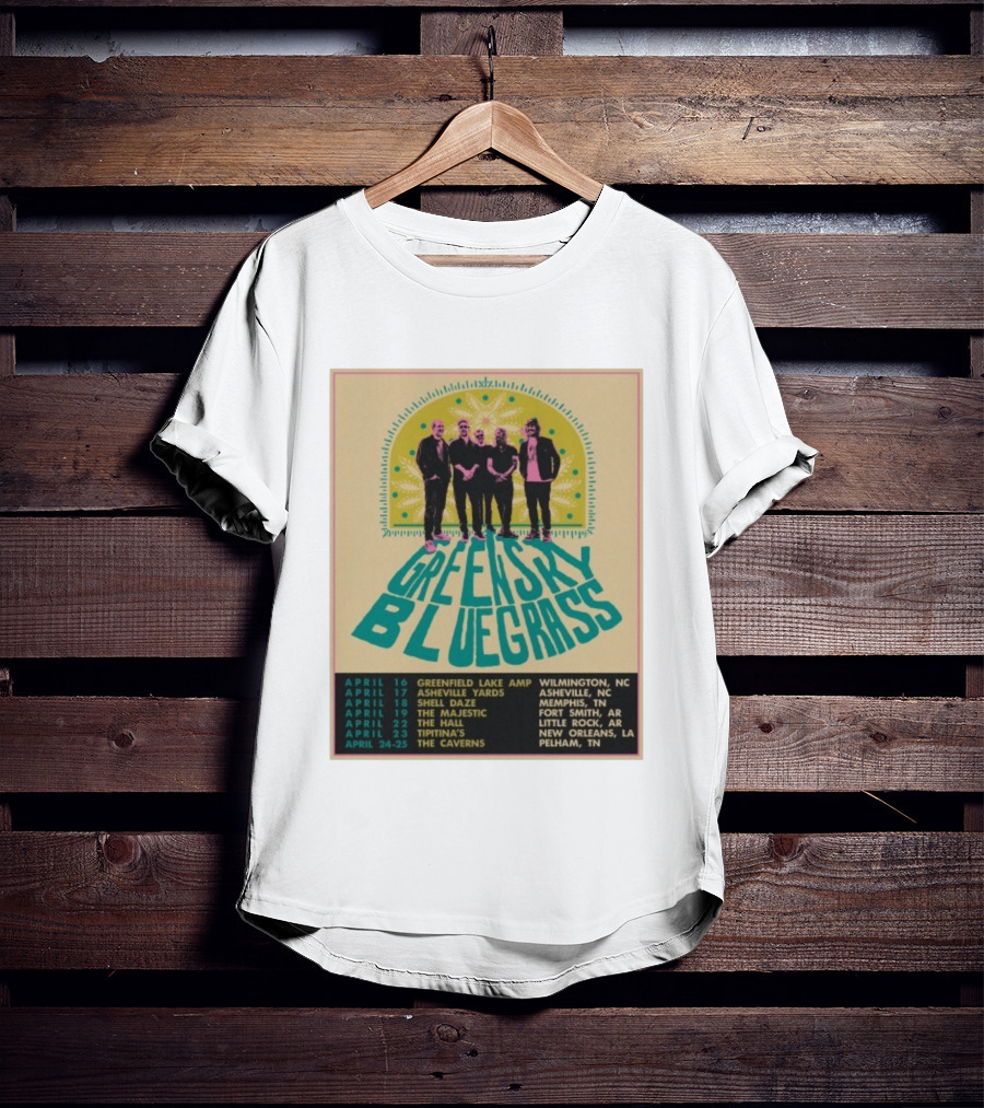 Greensky Bluegrass Tour 2026 Wilmington Asheville Memphis Fort Smith New Orleans Pelham T-Shirt