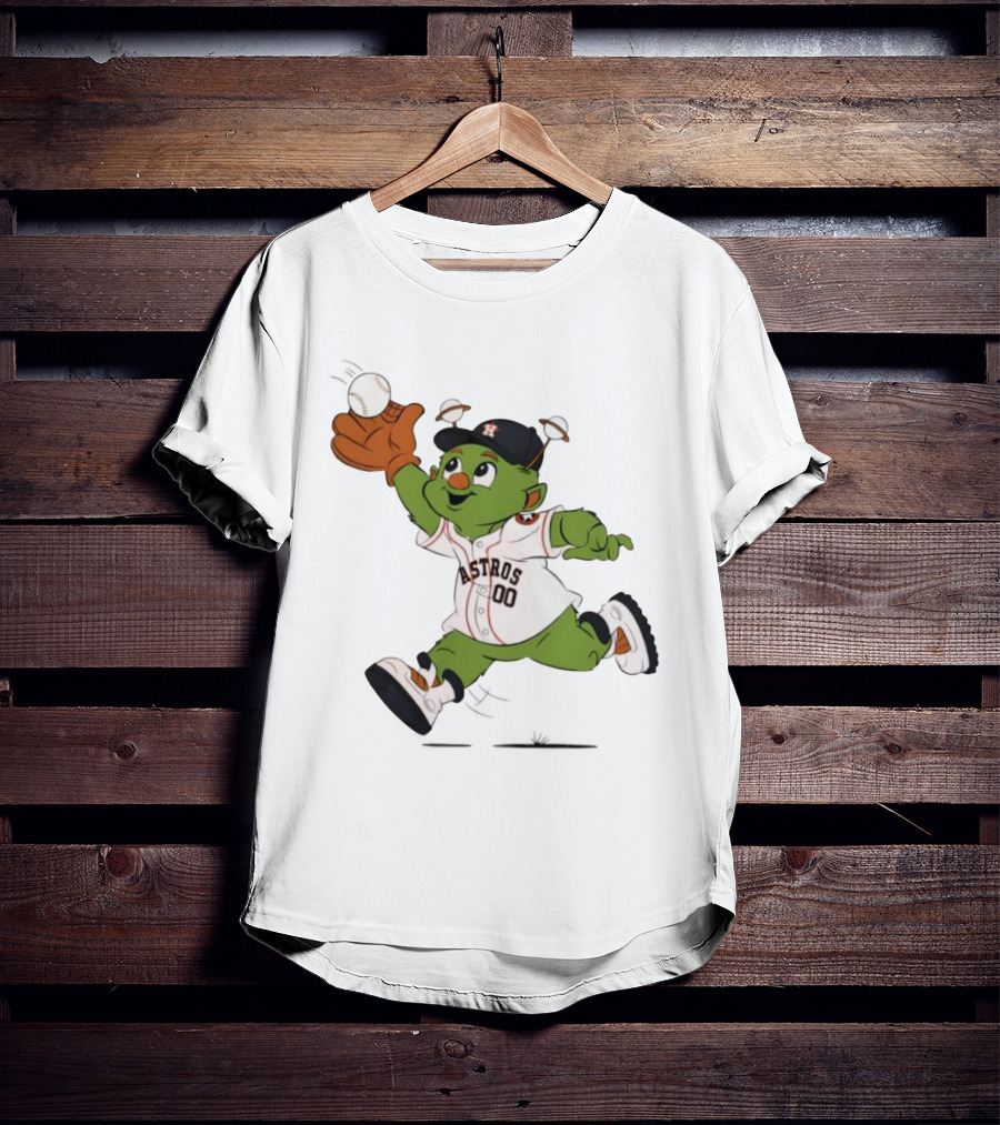 Houston Astros Orbit Mascot Catching Baseball T-Shirt