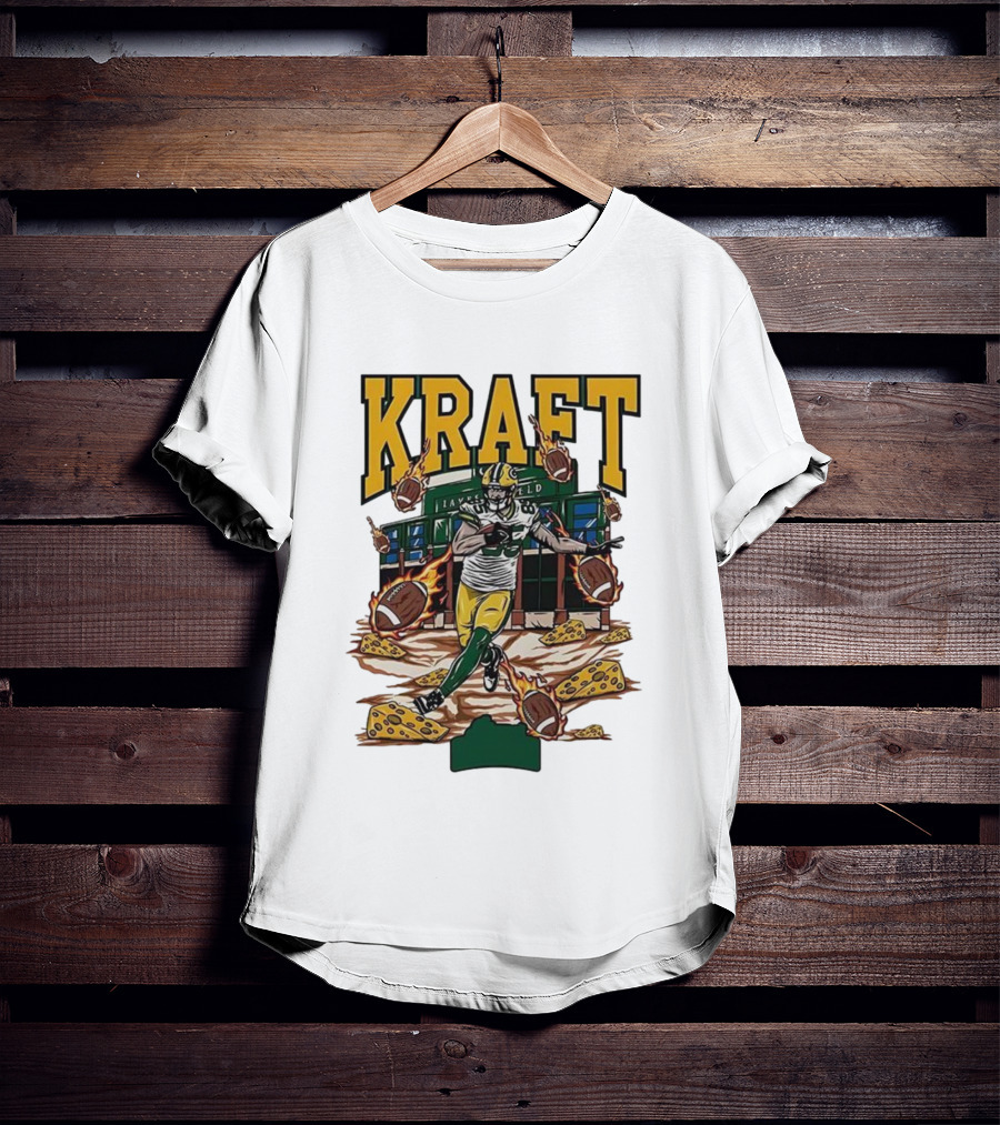 Kraft Green Bay Packers Lambeau Field Football Cheese T-Shirt
